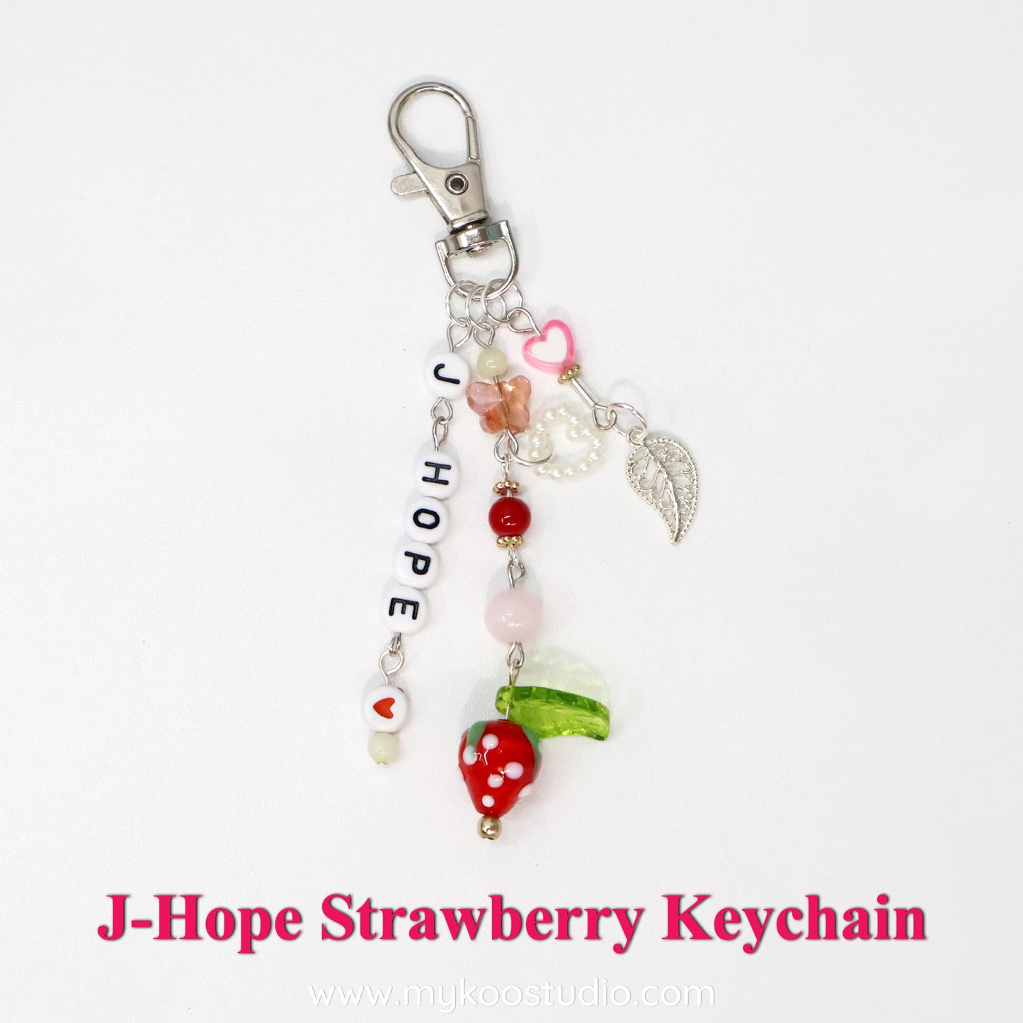 J-Hope Strawberry Bead Keychain