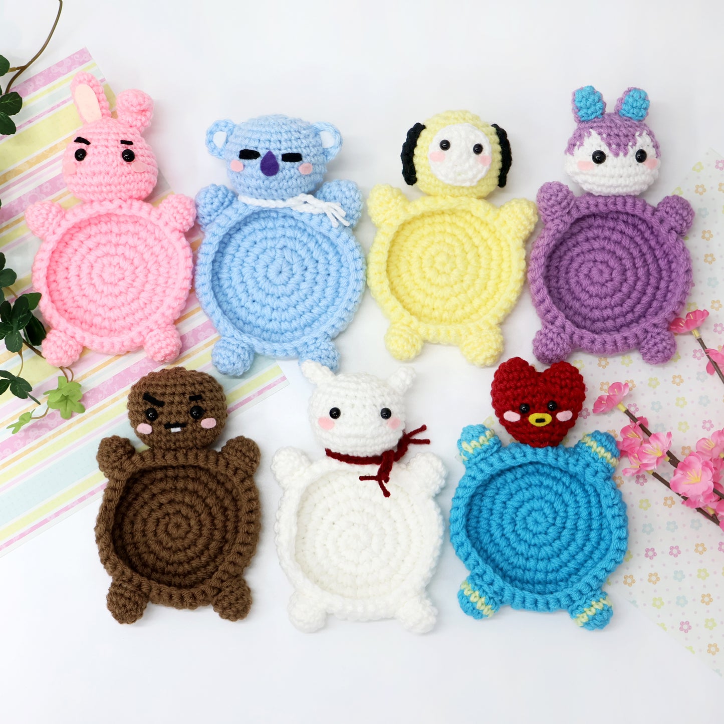 BT21 Crochet Coasters